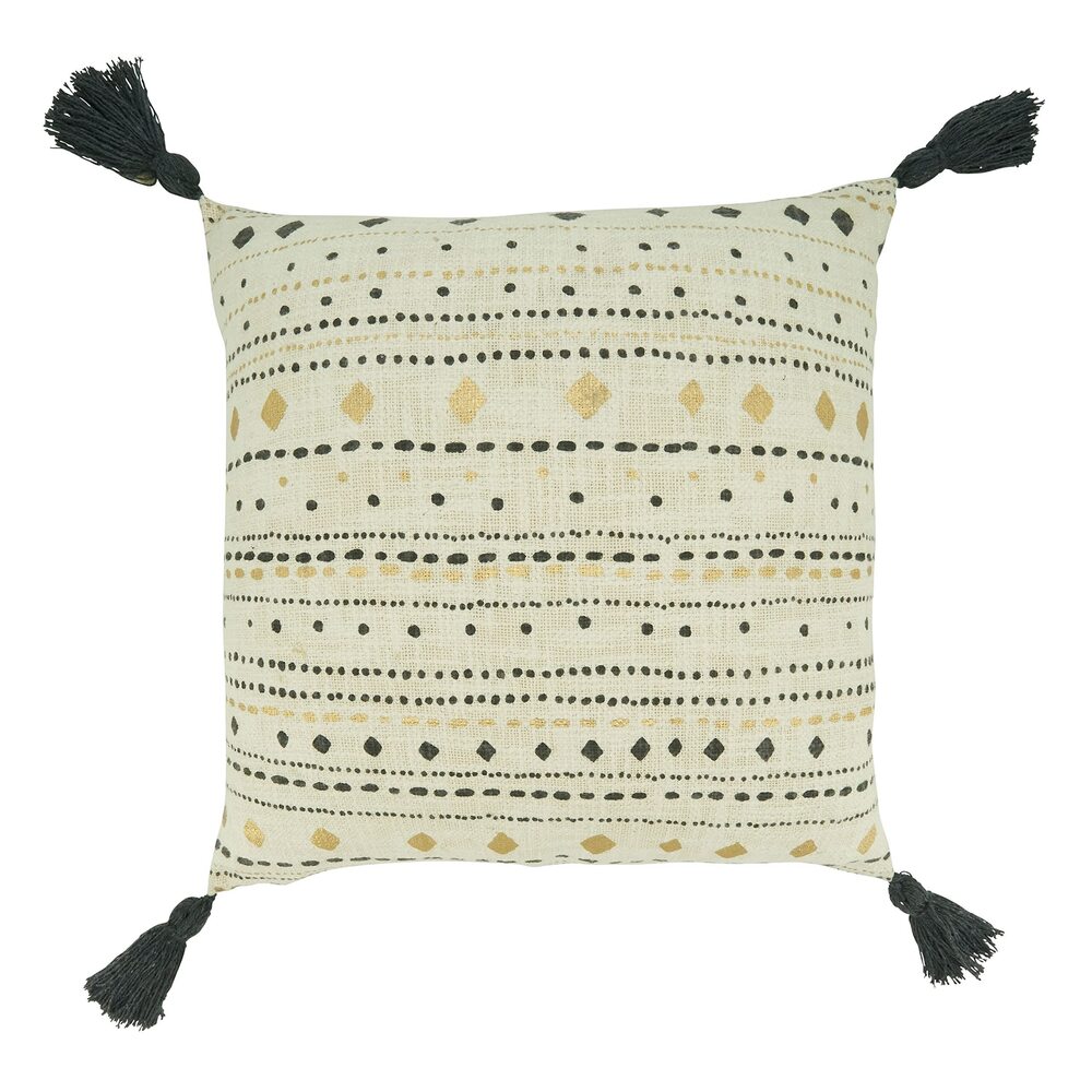 9357 Printed Diamond Dash Throw Pillow with Down Filling, Multi, 20"